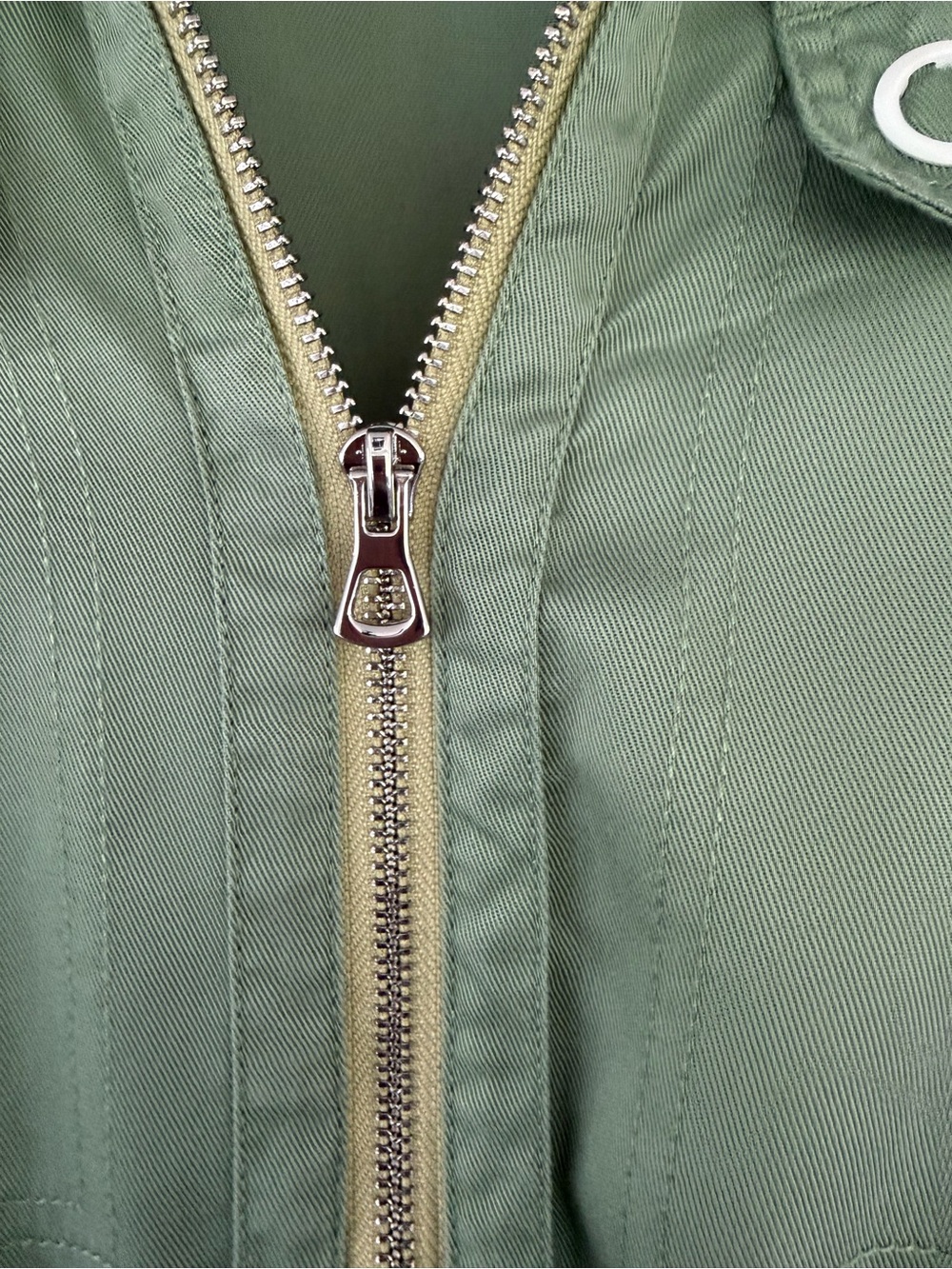 Sage Green Utility Romper| Size 10 |Zip Front |Drawstring Waist - Picture 11 of 12
